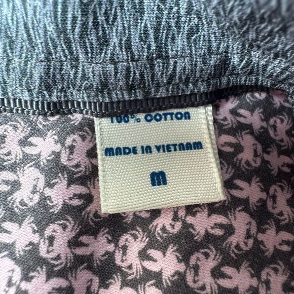 Brooklyn Brigade Shirt Mens Medium Gray Pink Crab Print Cotton Nautical Coastal - Picture 7 of 16